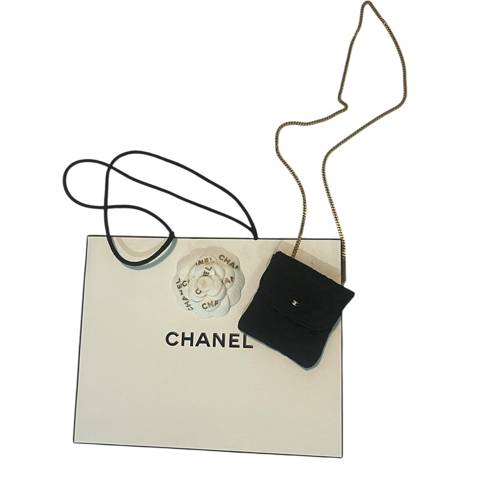 Vintage Chanel Black Quilted Micro Bag - with Chanel Gift Bag - Picture 2 of 15
